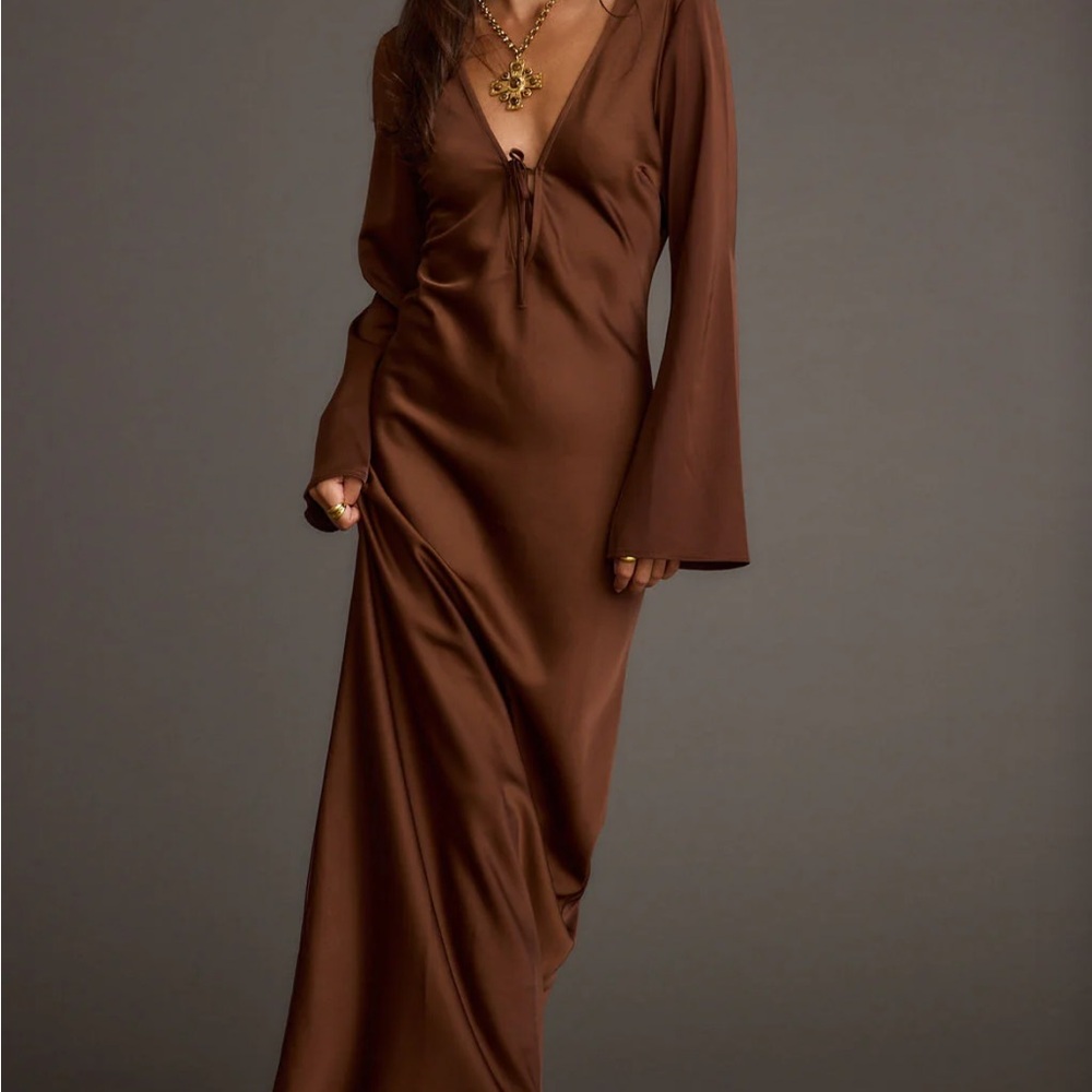 12th Tribe Brown Maxi Dress